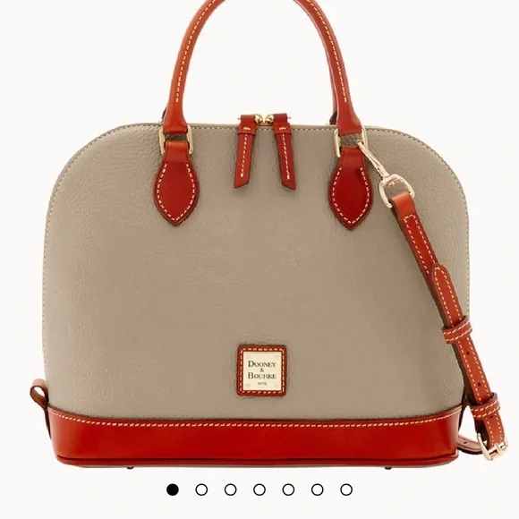 Dooney & Bourke Gray and Brown Satchel - Picture 1 of 5